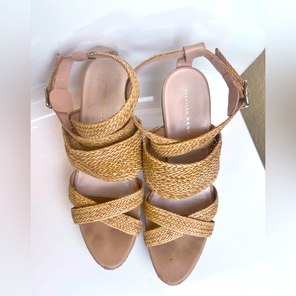 Loeffler Randall Lake Strappy Woven Cork Wedge Size 8 - Picture 4 of 9